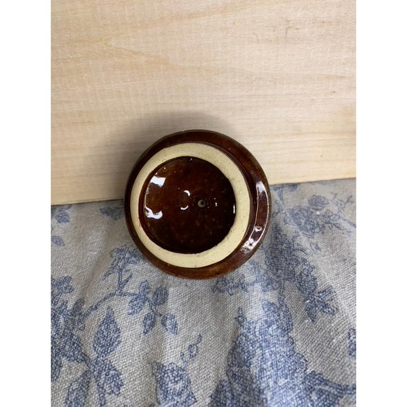 Vintage Teapot 1970s Brown Tan Country Wheat Floral Ceramic - Picture 5 of 11